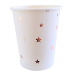 Vaso met rose gold blanco estrellitas 10u