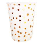 Vaso met dorado blanco estrellitas 10u