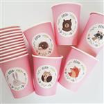 Vasos rosa Bosque 6u
