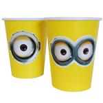 Vasos amarillos ojos Minions 6u