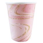 Vaso marmolado rosa 6u