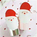 Vasos aplique Papa Noel rosa irisdicente 6u