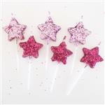 Velitas set de gibré estrellitas rosa y fucsia 6u