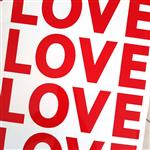 Vinilo LOVE rojo para globo/burbuja 1u