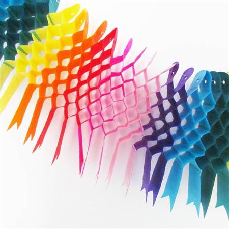 Guirnalda alargada multicolor con flecos 2mts