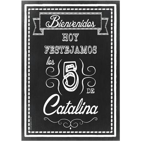 Afiche Pers. Pizarra Vintage Bienvenidos
