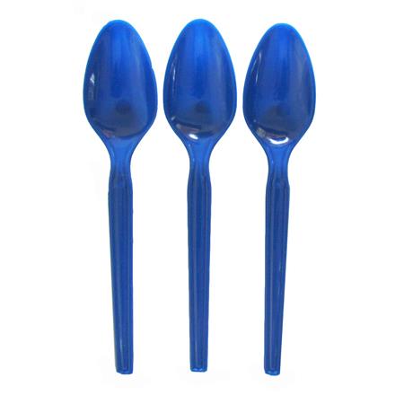 Cubierto plástico. Cuchara azul 10u