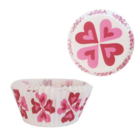 Pirotín blanco con flores corazón fucsias y rosas 50u