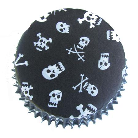 Pirotín negro calaveras 50u