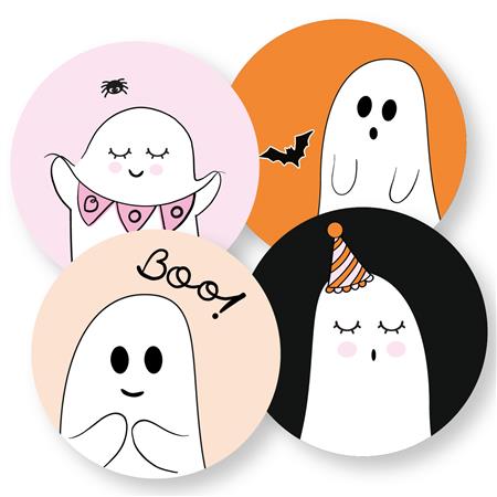 Tarjetitas redondas Halloween Boo 20u