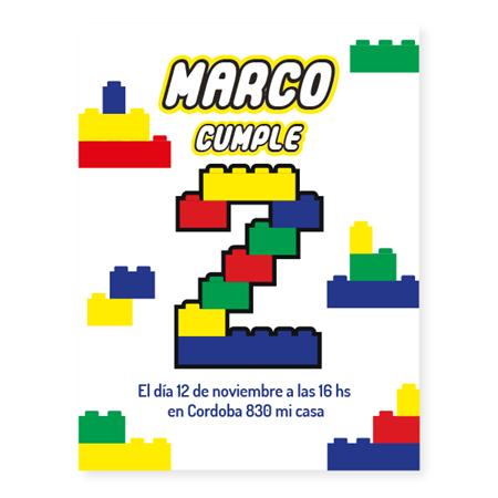 Invitación Lego Pers