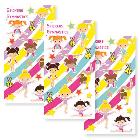 Stickers en planchitas Gimnasia Artistica 6u