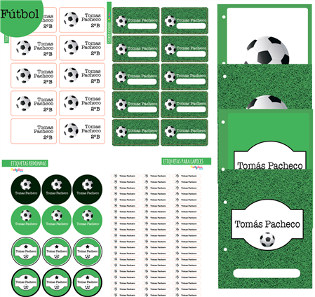Set ESCUELA. Stickers Futbol Cesped Pers.