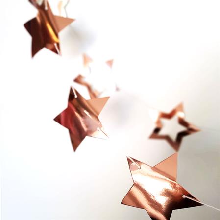 Guirnalda estrellas lisas rose gold