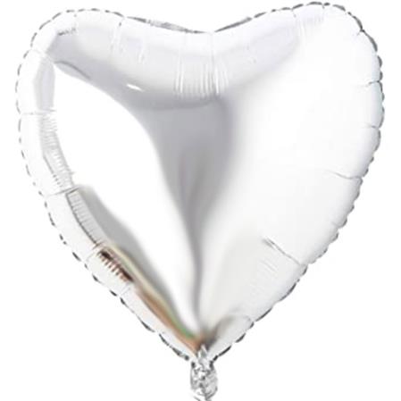 Globo met corazon liso plateado 45cm