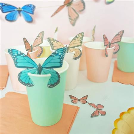 Apliques para vasos mariposas 12u