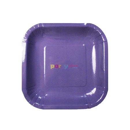Plato cuadrado chico liso violeta 8u