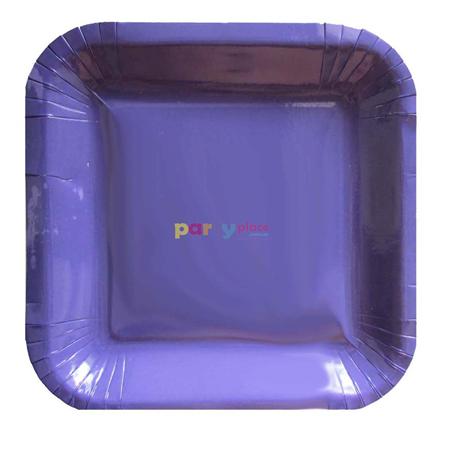 Plato cuadrado gde. liso violeta 8u