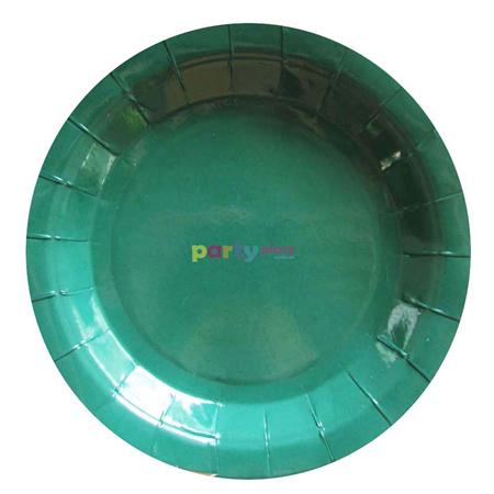 Plato redondo gde. liso verde 8u
