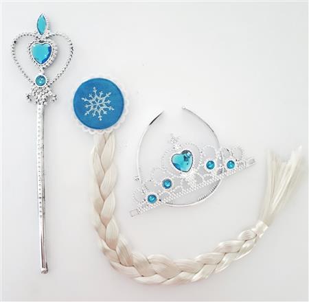Set Frozen (trenza, corona y varita)