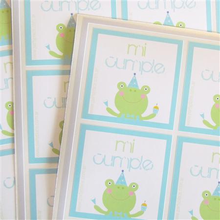 Stickers cuad. Sapito 12u