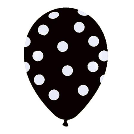 Globos lunares fondo negro 10u