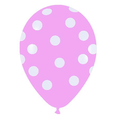 Globos lunares fondo rosa 10u