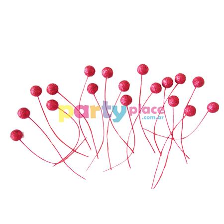 Pinches gibre pelotitas rojas 6u