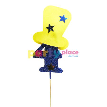 Pinche Nro. con galera azul y amarillo