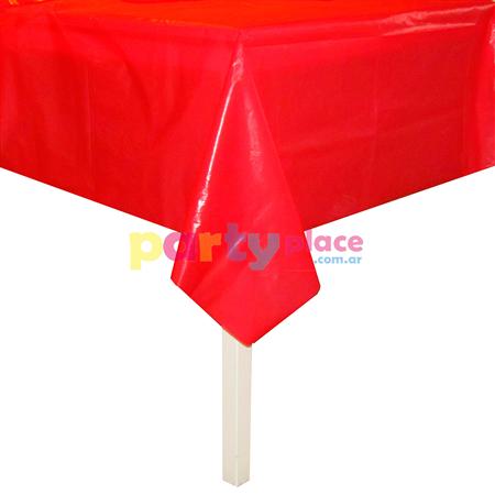 Mantel rectangular liso rojo