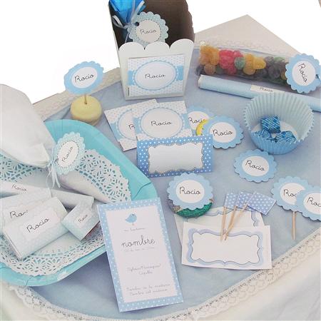 Candy Bar pintitas celeste Pers