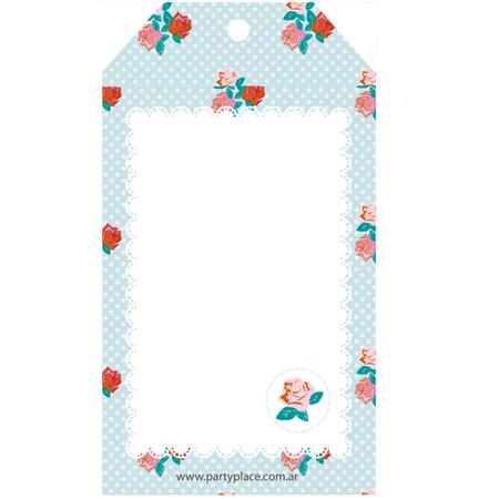 Tarjetas largas con cinta shabby chic 24u Lisos o Pers