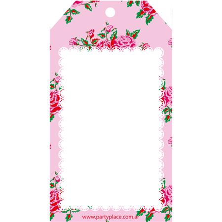 Tarjetas largas con cinta flores 24u Lisos o Pers