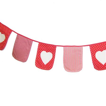 Banderín tela rectangular patchwork rojo