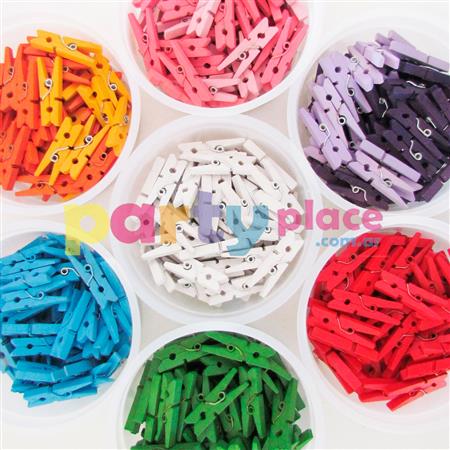 Broches lisos mini multicolor 10u