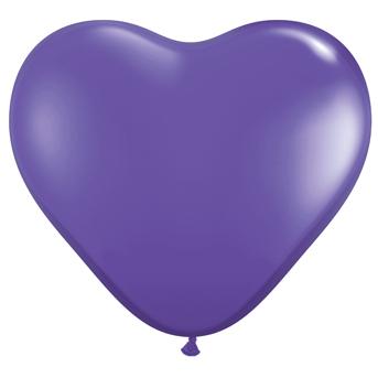 Globos corazón violeta 6u