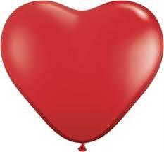 Globos corazón rojo 6u