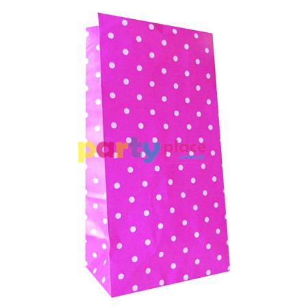 Bolsa con base lunares fucsia 10u
