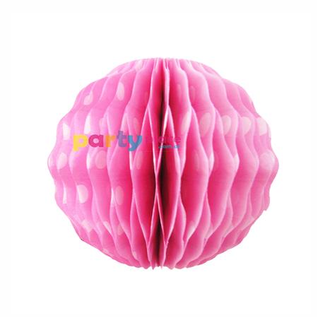 Esfera panal labiado lunares 15cm rosa