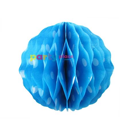Esfera panal labiado lunares 15cm celeste