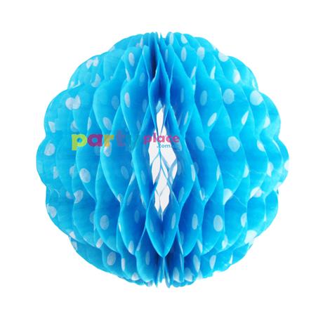 Esfera panal labiado lunares 25cm celeste