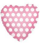 Globo corazón met lunares rosa 45cm