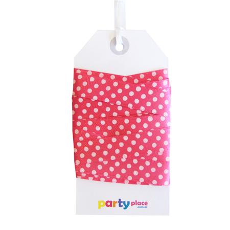 Cinta de raso lunares fucsia 5 mts