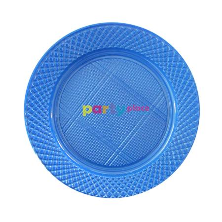 Plato plástico chico azul 50u