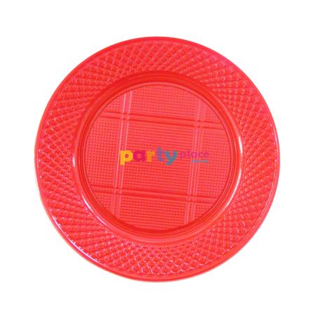 Plato plástico chico rojo 50u