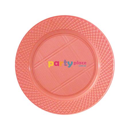 Plato plástico chico rosa 50u