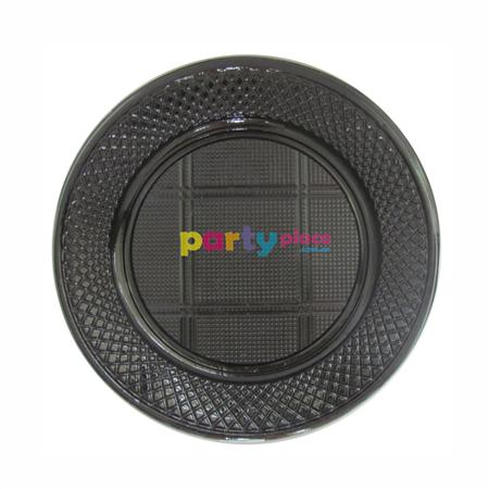 Plato plástico chico negro 50u