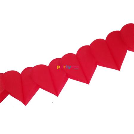 Guirnalda corazón roja 3u