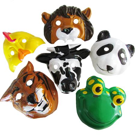 Careta plástica de animales surtidas 6u