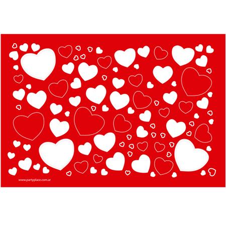 Individuales corazones 8u